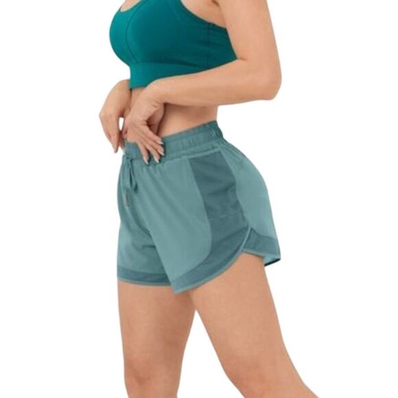 HALARA Breezeful 2-in-1 Hi-Waist Shorts Mineral Blue NWT Drawstring Mesh Pockets - Picture 1 of 11